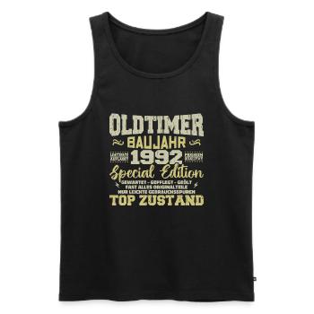 Jahrgang 1992 geboren Retro Geburtstag Vintage - Männer Premium Bio Tank Top - Schwarz - Vorne - Michal (187cm)