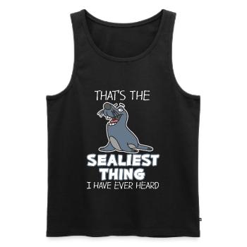 Seehund - Männer Premium Bio Tank Top - Schwarz - Vorne - Michal (187cm)