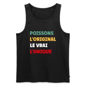 poissons - Débardeur bio Premium Homme - noir - Devant - AI Model Male 178 light (178cm)