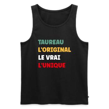 Homme Taureau - Débardeur bio Premium Homme - noir - Devant - Michal (187cm)