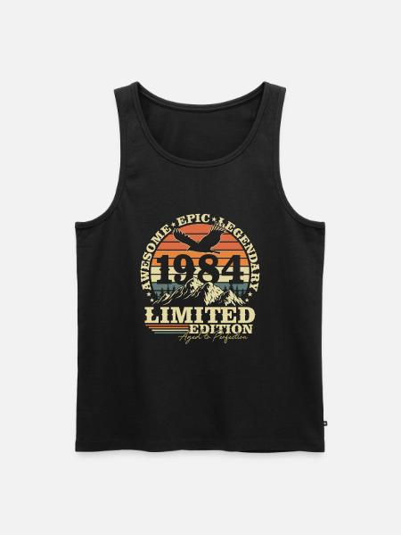 Millésime 1984 Né Vintage Rétro Anniversaire - Débardeur bio Premium Homme - noir