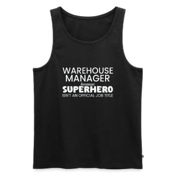 Warehouse Manager Superhero - Männer Premium Bio Tank Top - Schwarz - Vorne - AI Model Male 178 light (178cm)