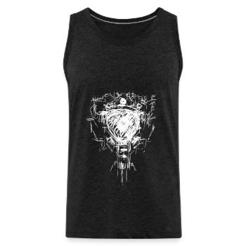 Predator Schädel - Dark Wave Gothic - Männer Premium Bio Tank Top - Anthrazit - Vorne - Alexander (188cm)