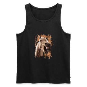 cheval - Débardeur bio Premium Homme - noir - Devant - Michal (187cm)