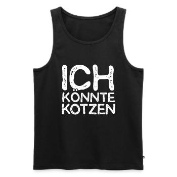 Ich Könnte Kotzen - Anti Montag Spruch Party Grump - Männer Premium Bio Tank Top - Schwarz - Vorne - Michal (187cm)