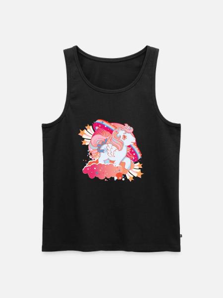 My Little Pony Retro stjerner og skyer med ponni - Premium økologisk Tanktop for menn - svart