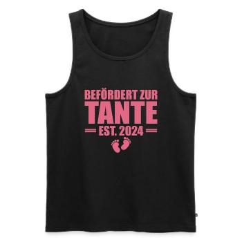 Befördert zur Tante 2024 - Männer Premium Bio Tank Top - Schwarz - Vorne - Michal (187cm)