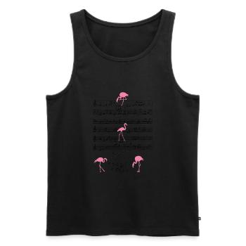 Flamingo Music Sheet Music Cadeau - Débardeur bio Premium Homme - noir - Devant - AI Model Male 178 light (178cm)