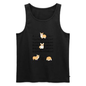 Corgi Dog Partition De Musique Cadeau - Débardeur bio Premium Homme - noir - Devant - Michal (187cm)
