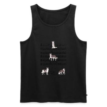 Husky Dog Music Sheet Music Gift - Men's Premium Organic Tank Top - black - Front - AI Model Male 178 light (178cm)
