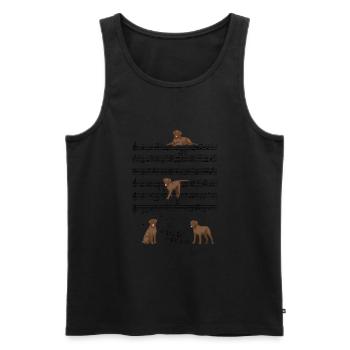 Brown Labrador Dog Partition De Musique Cadeau - Débardeur bio Premium Homme - noir - Devant - Michal (187cm)