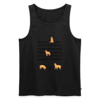 Golden Retriever Hund Musik Noten Geschen - Männer Premium Bio Tank Top - Schwarz - Vorne - AI Model Male 178 light (178cm)
