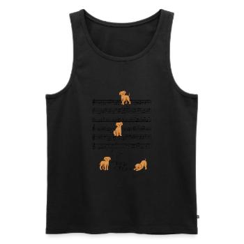 Jouet Caniche Nain Caniche Chien Partition De Musique Cadeau - Débardeur bio Premium Homme - noir - Devant - Michal (187cm)