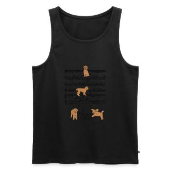 Labradoodle Hund Musik Noten Geschenk - Männer Premium Bio Tank Top - Schwarz - Vorne - AI Model Male 178 light (178cm)
