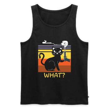 Halloween Katze Hexe - Männer Premium Bio Tank Top - Schwarz - Vorne - AI Model Male 178 light (178cm)