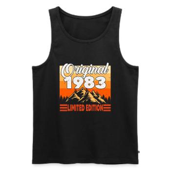 Original 1983 Jahrgang Vintage Geburtstag Retro - Männer Premium Bio Tank Top - Schwarz - Vorne - Michal (187cm)