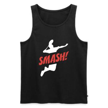 Smash Badminton - Men's Premium Organic Tank Top - black - Front - Michal (187cm)