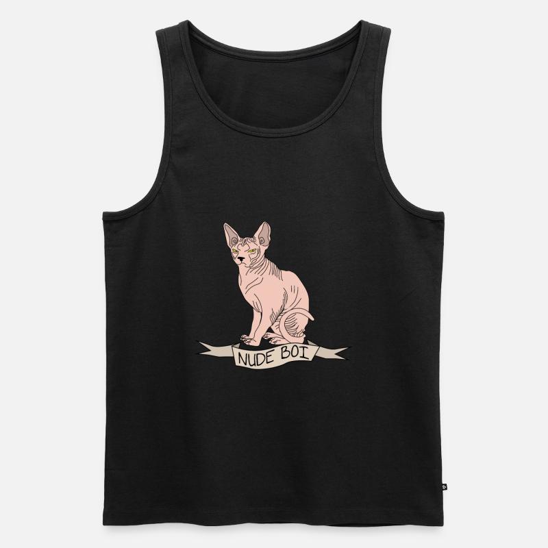 Nacktkatze don sphynx - Männer Premium Bio Tank Top - Schwarz