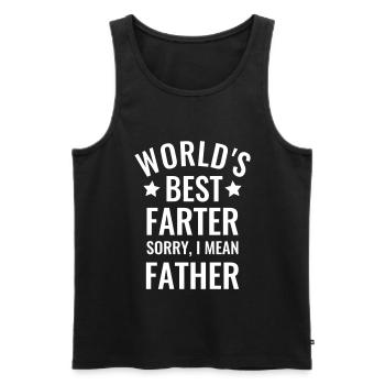 Best Father Sayings Funny World's Best Farter - Men's Premium Organic Tank Top - black - Front - AI Model Male 178 light (178cm)