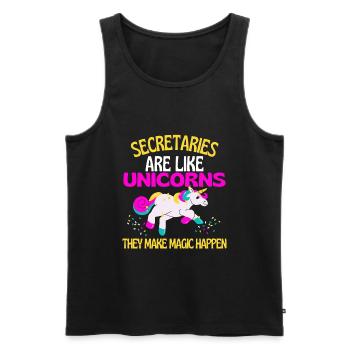 Secrétaires de licorne, Secrétaire magique Licorne - Débardeur bio Premium Homme - noir - Devant - Michal (187cm)