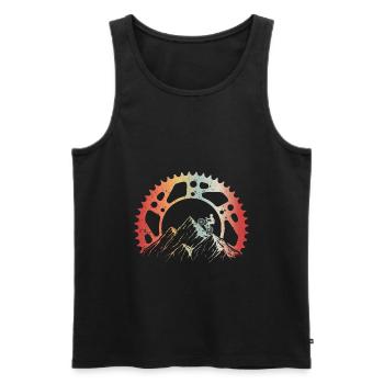 Bike and mountain - Men's Premium Organic Tank Top - black - Front - AI Model Male 178 light (178cm)