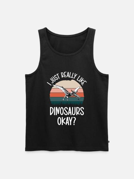 Dino Triceratops Rex Raptor - Men's Premium Organic Tank Top - black