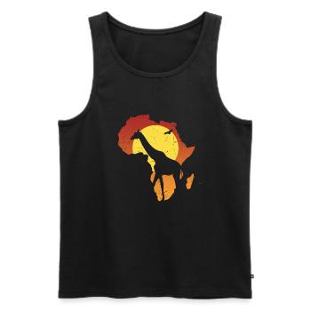 Afrika Giraffe Kontinent Elefant Tiere Big Five Sa - Männer Premium Bio Tank Top - Schwarz - Vorne - Michal (187cm)