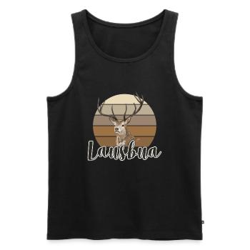 Lausbua Hirsch Lederhosen - Männer Premium Bio Tank Top - Schwarz - Vorne - Michal (187cm)