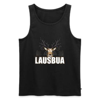 Lausbua Hirsch Lederhosen - Männer Premium Bio Tank Top - Schwarz - Vorne - Michal (187cm)