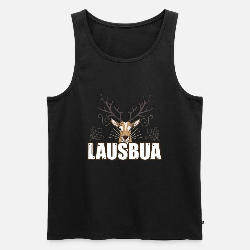 Lausbua Hirsch Lederhosen - Männer Premium Bio Tank Top - undefined