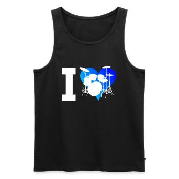 Percussionist Drum Kit Drummer - Men's Premium Organic Tank Top - black - Front - AI Model Male 178 light (178cm)