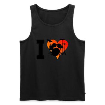Drumming Drummer Drum Kit Women - Men's Premium Organic Tank Top - black - Front - Michal (187cm)