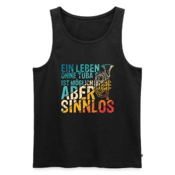 Tuba Konzert Orchester Tubaspieler Spruch Geschenk - Männer Premium Bio Tank Top - Schwarz - Vorne - Michal (187cm)