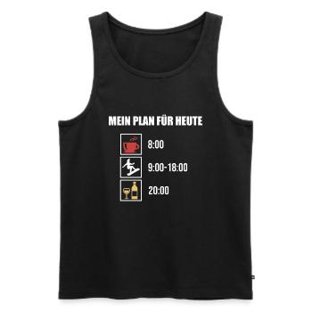 Mein Plan Apres Ski | Snowboard Wein Spruch - Männer Premium Bio Tank Top - Schwarz - Vorne - Michal (187cm)
