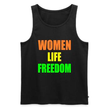 Women life freedom - Débardeur bio Premium Homme - noir - Devant - Michal (187cm)