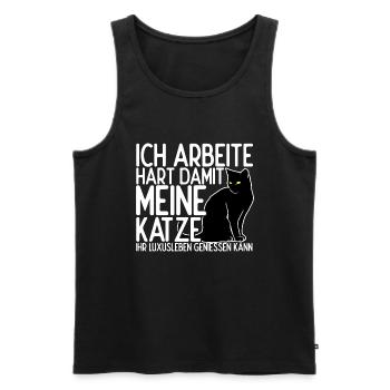 Katze Kätzchen Haustiere Geschenk Katzenfan Katzen - Männer Premium Bio Tank Top - Schwarz - Vorne - AI Model Male 178 light (178cm)