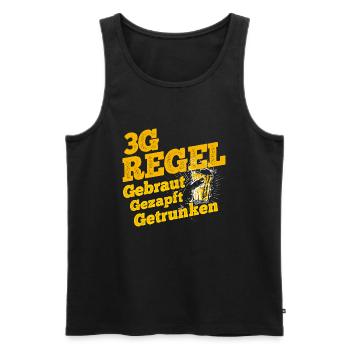 3G-Regel Gebraut Gezapft Getrunken Saufen Bierlieb - Männer Premium Bio Tank Top - Schwarz - Vorne - Michal (187cm)