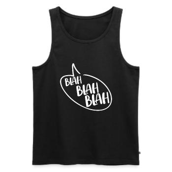 bla bla bla disant drôle drôle laber pas sta - Débardeur bio Premium Homme - noir - Devant - AI Model Male 178 light (178cm)