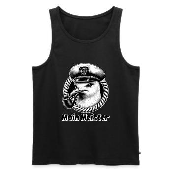 Moin Meister Möwe Kapitän Seefahrt - Männer Premium Bio Tank Top - Schwarz - Vorne - Michal (187cm)