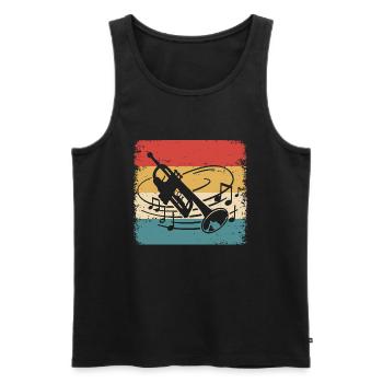 Trompete Musiker Orchester Trompeter - Männer Premium Bio Tank Top - Schwarz - Vorne - Michal (187cm)