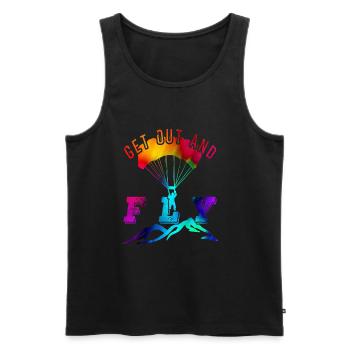 Paragliding - Männer Premium Bio Tank Top - Schwarz - Vorne - AI Model Male 178 light (178cm)