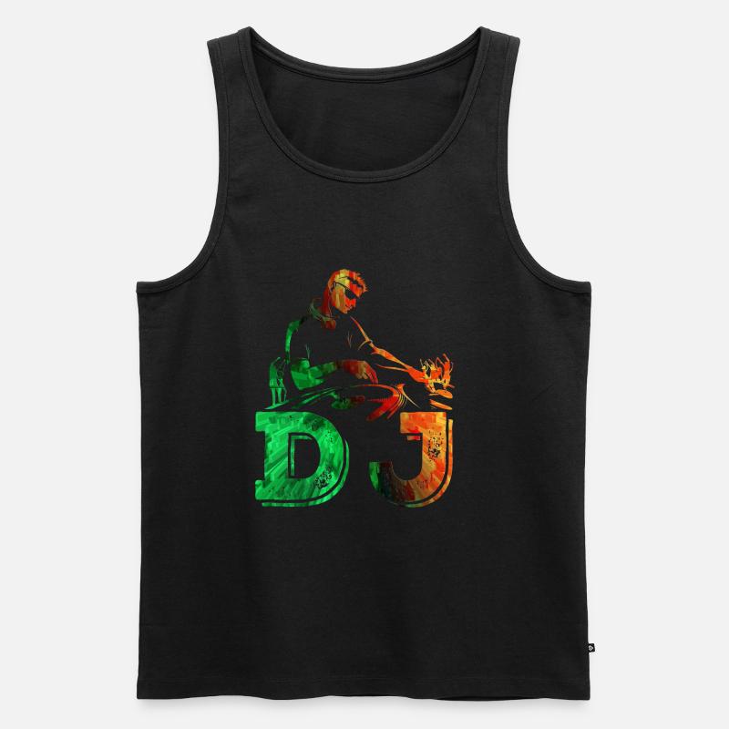 Dj - Männer Premium Bio Tank Top - Schwarz