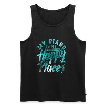 Piano - Men's Premium Organic Tank Top - black - Front - AI Model Male 178 light (178cm)