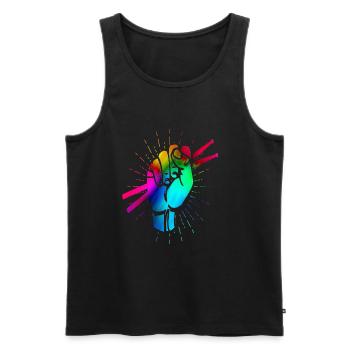 Percussion - Men's Premium Organic Tank Top - black - Front - Michal (187cm)