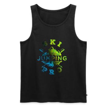 Ski jumping - Men's Premium Organic Tank Top - black - Front - AI Model Male 178 light (178cm)