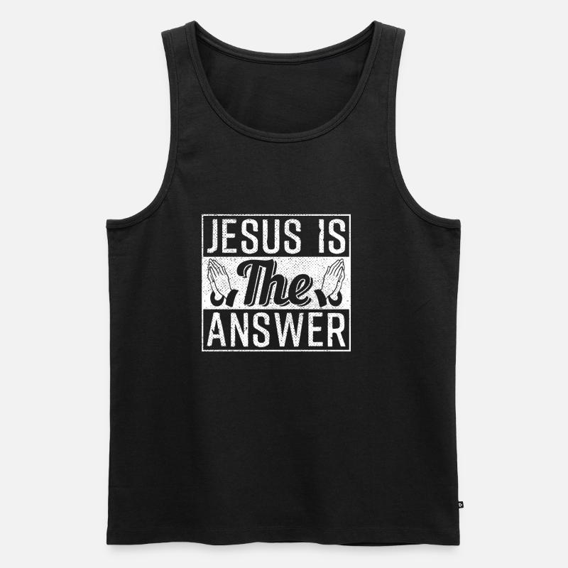 Jesus - Männer Premium Bio Tank Top - Schwarz