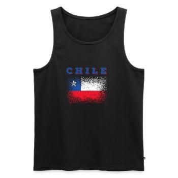 Chile Flagge - Männer Premium Bio Tank Top - Schwarz - Vorne - AI Model Male 178 light (178cm)