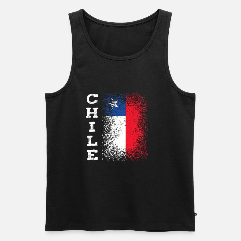 Chile - Männer Premium Bio Tank Top - Schwarz