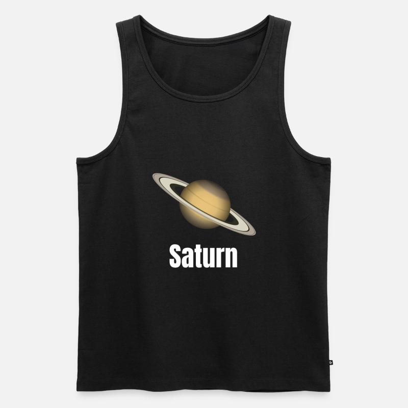 Saturn - Solar System Ring Planet - Männer Premium Bio Tank Top - Schwarz