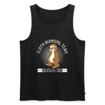 Sloth Running Team We Will Get There - Männer Premium Bio Tank Top - Schwarz - Vorne - AI Model Male 178 light (178cm)